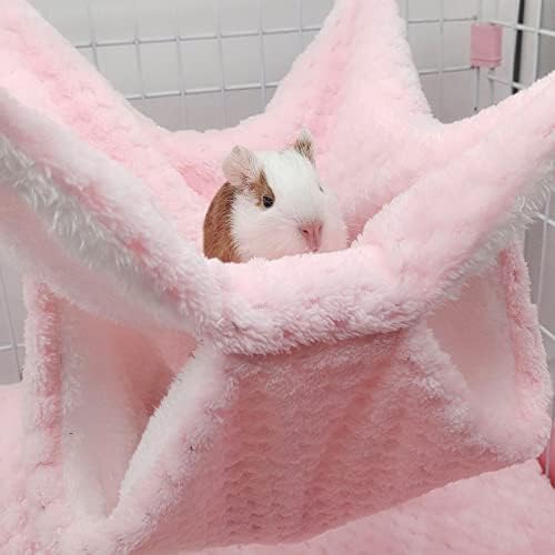 Алфи Пет - Дасија со 3 парчиња сет хамак, тунел и мат за глувче, чинчила, стаорец, гербил и џуџести хрчак - боја: розова