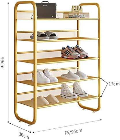 Fifor 3-5 нивоа вертикална кула за чевли, тесен агол решетка за чевли, простор за заштеда на простор бесплатно организатор за
