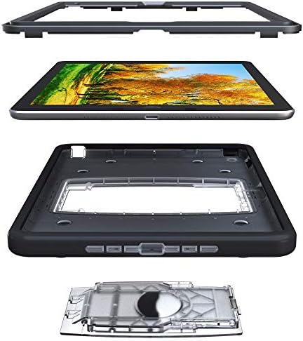 Uzbl Shockwave v2 Case for ipad 10.2 2021 9 -ти генерал, 2020 8 -ми генерал, 2019 година 7 -ми генерал, тешки солиден случај со држач за