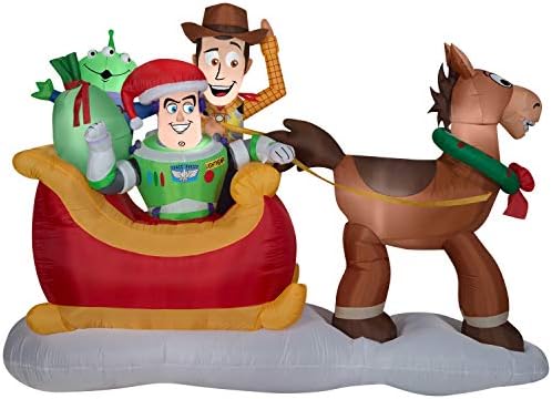 Приказна за Airblown-Toy Toy Toy Toy W/Sleigh Disney Божиќна сцена за надувување