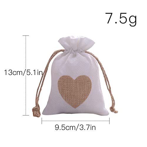 Бурлап торби 3,7 x5.1 влечење на срцев бурлап торба за подароци бонбони торбички постелнина џебови за свадба на Денот на вineубените, Велигден