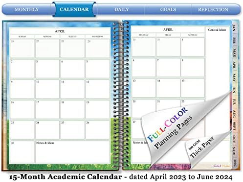 Алатки4Wisdom Planner 2023-2024 Календар - април 2023-24 јуни - тврд портал - 15 месеци - A3J4 - Зен Слот
