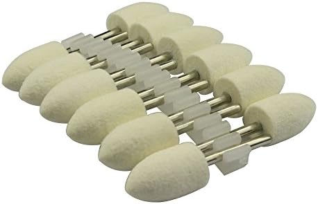 12 парчиња полирање на ротационата алатка за мандери монтирани бели конусни почувствувани боб за полирање/мелење на Дремел