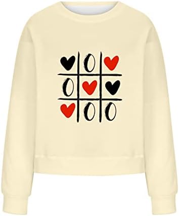 Денот на вљубените Преголем Дуксер На Екипажот Жени Плус Големина Љубовни Писма Печатени Лабави Пуловери Од Руно Блузи Кошули