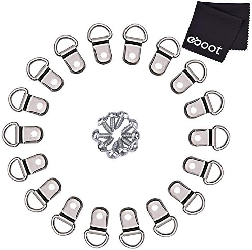 Eboot 100 парови Д прстен рамка за слики што висат закачалки единечна дупка со завртки
