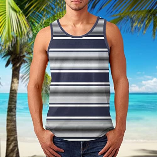 Врвови за мажи мажи летна лента обична плажа Топ кошула Елегантна спортска кошула без ракави на плажа врвови лабав резервоар