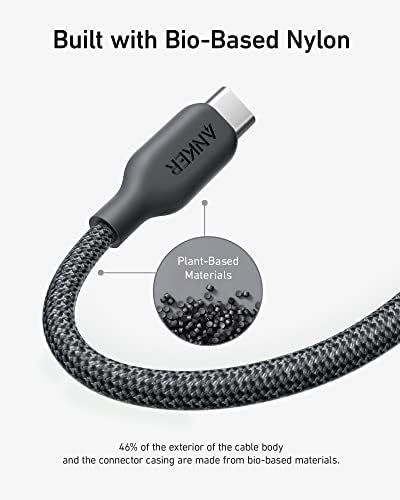 ANKER 543 USB C до USB C кабел, USB 2.0 Bio-Nylon Cable Cable & Anker 568 USB-C Докинг станица, полнење 100W, трансфер од 40Gbps, Ethernet, единечен 8K, Triple 4K Display