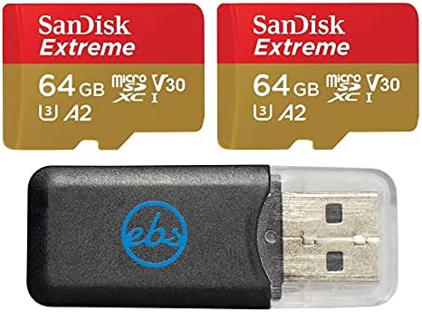 Sandisk Extreme A2 64GB MicroSD Мемориска Картичка За Gopro Херој 10 Црна Акција Cam Херој10 SDXC Пакет Со Сѐ Освен Stromboli Микро SD Картичка