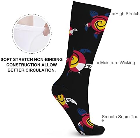 WEEDKEYCAT Колорадо Државно Знаме Желка Екипажот Чорапи Новина Смешни Печати Графички Повик Умерена Дебелина За Пролет Aut &Засилувач; Зима