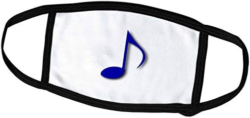3Drose InspisitazStore Music Art Designs - Осма белешка Музичка белешка виолетова - сина и бела сингл музички квавер - маски за лице