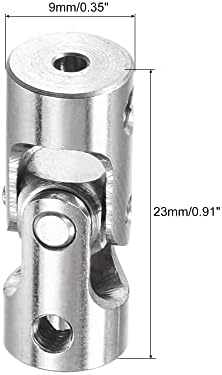 Меканикс 2,3 мм до 3мм Внатрешна диа ротатибилна универзална спојка на вратилото на зглобот L23 X D9 со завртки и клуч за RC модел пакет од 4