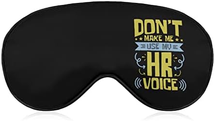 Човечки ресурси HR маска за глас за спиење со прилагодлива лента меко око затемнување за затемнување за следење за патување за одмор