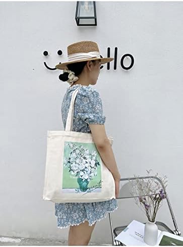 LZ CANVAS TOTE TOTE Естетски дизајн Масно сликарство за сликање уметност платно торба за женски девојче за еднократно еколошко торбичко
