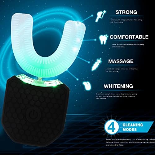 Romooa 2 парчиња Ултразвучна електрична четка за заби Возрасни автоматски четки за заби за белење на забите, 3 глави на четки, цела уста 360