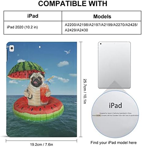 Случај со 9 -та генерација на iPad, случај на iPad Air 5 -та генерација, смешно кучиња за кучиња за кучиња за печатење iPad Pro 11 инчи iPad Case 10.2 Case 10.9 Case со држач за моливи и штанд