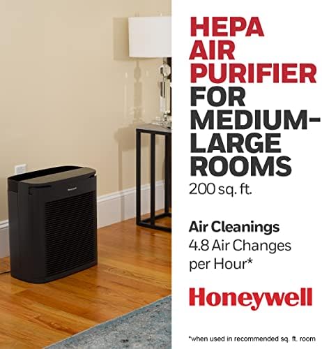 Honeywell PowerPlus Hepa Прочистувач На Воздух, Редуктор На Алергени За Средни / Големи Простории Црна &засилувач; Прочистувач На Воздух