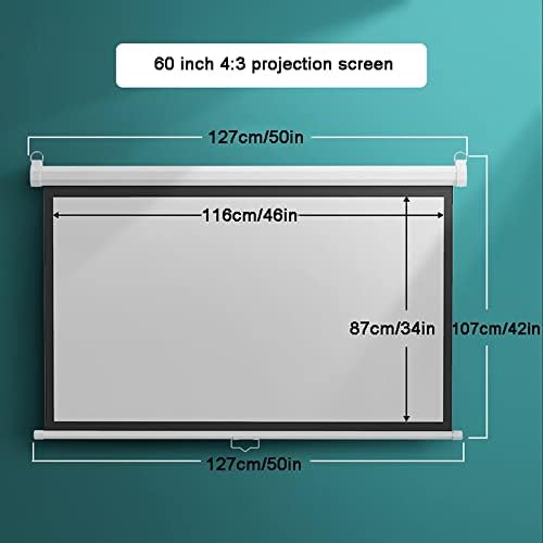 Екранот на проекторот KADEUX 60 Повлечете го прирачникот за проекција на екранот на екранот на MONDидот 4K HD Projector Screen за домашни партиски