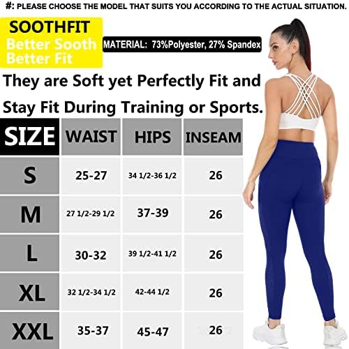 Southfit јога панталони за жени со џебови со висока половината јога фитнес мека тренингот што работи спортски салата за салата со мрежа