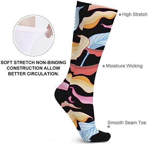 Шарени Лисја Печатени Чорапи Што Одговараат На Боја Атлетски Чорапи Високи Колена За Жени Мажи