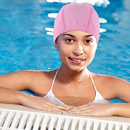 Pretyzoom Големо капаче за пливање капа за пливање за долга коса, возрасно пливање капа за пливање за жени еластични спортови долго