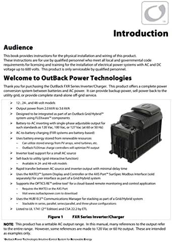 Outback FXR 3,6kW 120VAC 48VDC 45A Vented Inverter/Charger VFXR3648A