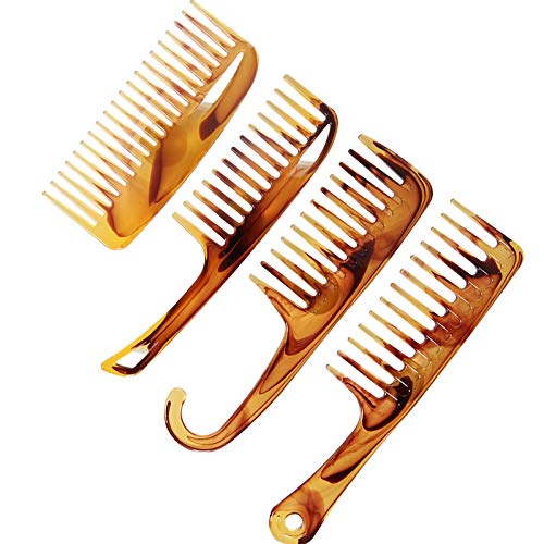 4 парчиња/сет мажи Професионална стилизирање на косата чешли од чешла широка заби коса чешли мажи фризер алатка мажи широки заби коса