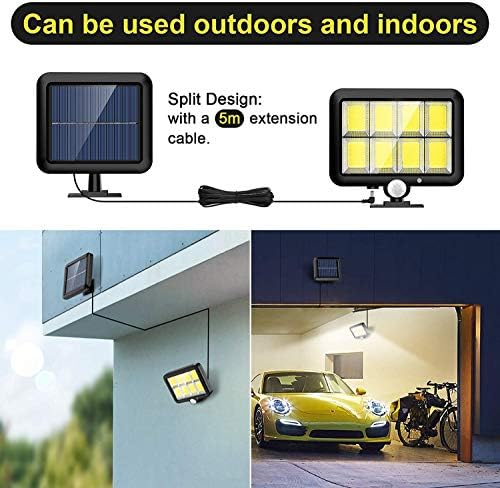 Сончеви светла Сензор за движење на отворено, безбедносно светло за поплавување на поплави 160 светла LED LED, со 16,4 метри кабел, прилагодлив