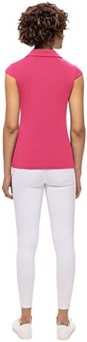 Women'sенски голф Поло кошули без ракави со ракави нагоре upf 50+ тениска маица лесни суви врвови