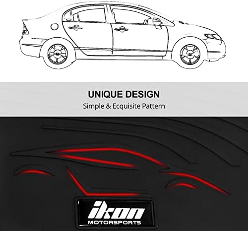 Ikon Motorsports, подни душеци компатибилни со 2008- Chevrolet Cruze, LaTex Heavy Duty All Weather Season Auto Auto Front Carpets Liner 5PC Black, 2009 2010 2011 2011 2011 2014 2015 2015