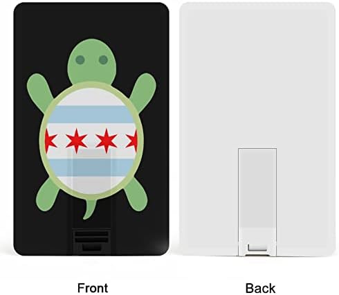 Чикаго Знаме ЖЕЛКА USB 2.0 Флеш-Дискови Меморија Стап Кредитна Картичка Форма