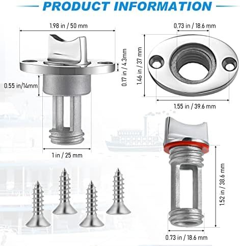 Приклучок За Одвод на Морски Одвод Од Нерѓосувачки Челик Комплет За Одвод На Чамци Овален Приклучок За Чамци За Чамци Со Водоотпорен