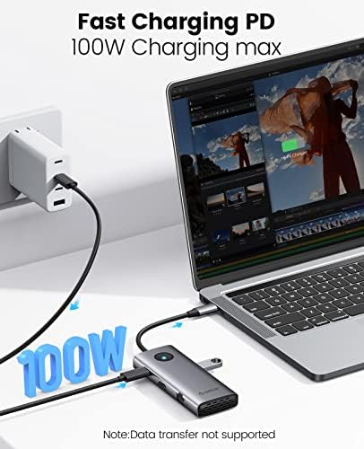 USB C Центар, Orico 8-во-1 USB C Докинг Станица СО 4K HDMI, 100w Испорака На енергија, 2 USB Порта 5 Gbps, SD&засилувач;TF, 3.5 mm Аудио, Gigabit