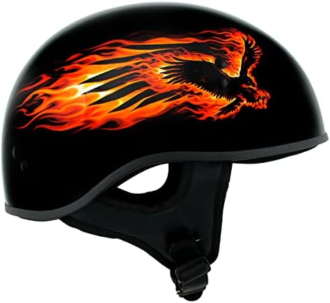 Hotешки кожести HLD1006 'Black Out Eagle' Моторцикл Дот одобрена капаче на черепот половина половина кацига за мажи и жени велосипедисти