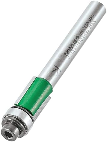 Trend Craft Pro 1/4 Shank Leasing Leating Trimming Router Bit - C115X1/4TC X дијаметар 9,5 mm; Должина на сечење 12,7 mm Tungsten