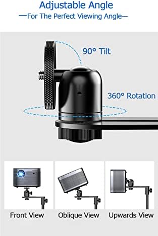 Hibori Projector Stand Clone Projector Mount Прилагодлива висина од 16 до 48 инчи Универзален проектор за монтирање на таванот 360