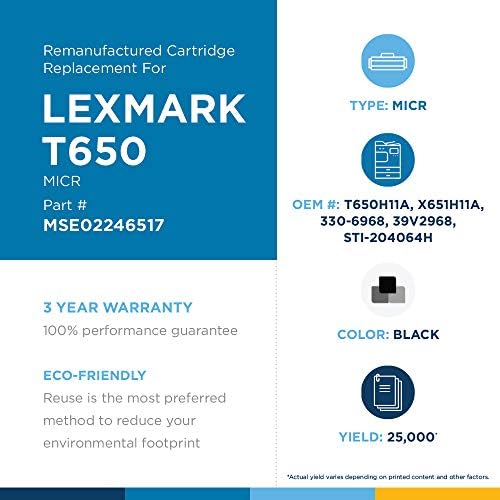 Замена на кертриџот за микро -тонер на Бренд на Бренд за MSE за Lexmark T650/T652/T654/T656 | Црна | Висок принос