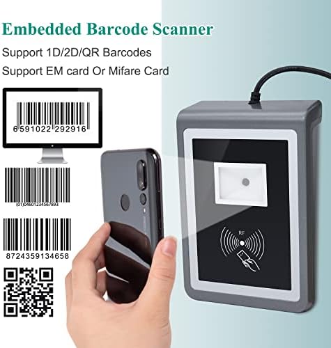 Вграден скенер за скенер за бар-код 1D 2D Barcode со RFID Mifare 13.56MHz читач на картички за само-индукција за проверка на билети за порта