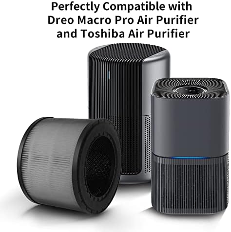 Gokbny 1-Pack Toshiba и Macro Pro True Hepa Filter Filter Complational со прочистувачот на воздухот Toshiba （CAF-Z45USW）/DREO Macro Pro Air