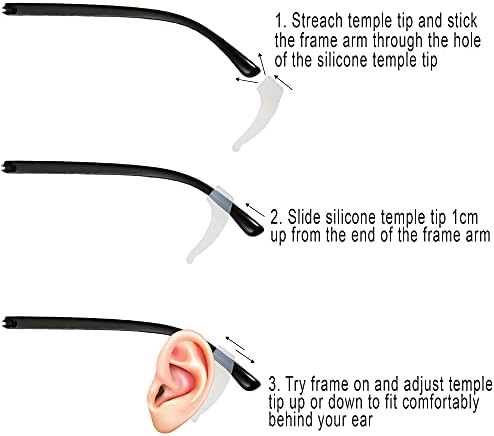 Гмс Оптички Силиконски Совети Против Лизгање На Храмот, Удобни Куки За Уши За Очила И Активности За Очила За Сонце