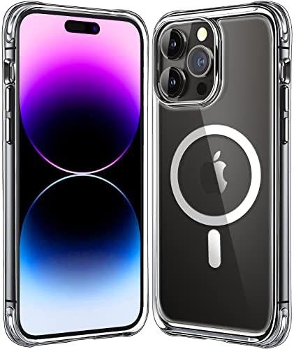 Mkeke Magnetic Дизајниран За Iphone 14 Pro Case Јасно Со Magsafe [Заштита Од Пад На Воено Одделение] [Не Пожолтување] Телефонска Кутија Отпорна На Удари За apple iPhone 14 Pro 2022