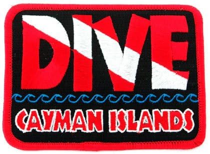 Нуркајте ги Гранд Кајманските острови лепенка извезено железо на сувенир со амблем со нуркање со нуркање