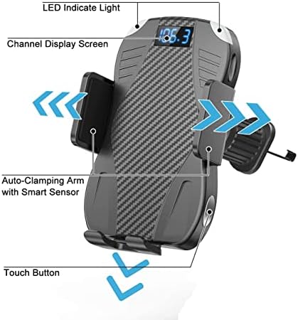 Bluetooth Автомобил Адаптер FM Предавател, ENSFOUY Безжичен Полнач 10w Чи Брзо Полнење Планината Авто-Стегање Штанд За телефон iPhone 11/11