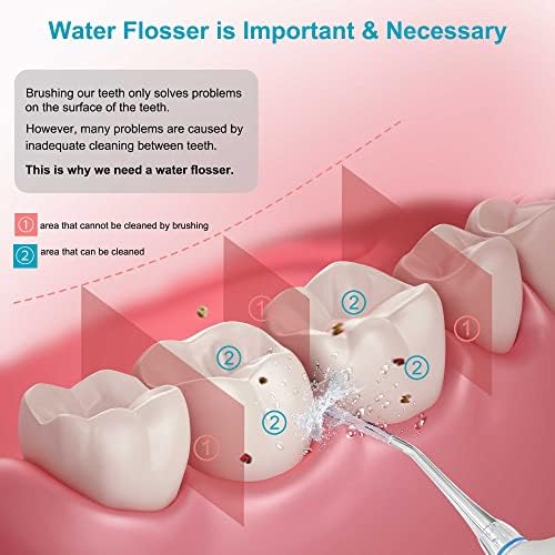 Вода Flosser, NBGRLVS преносен вода за заби, безжичен стоматолошки орален наводнувач професионалец за загради 3 режим, IPX7 водоотпорен