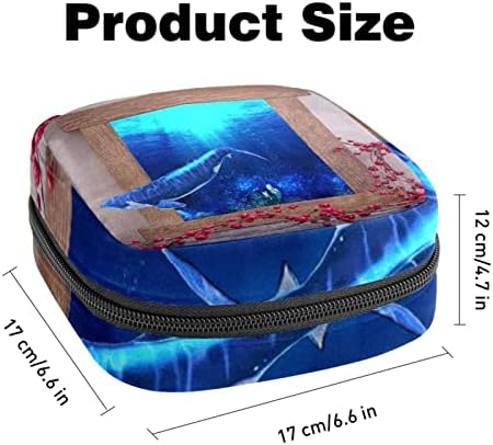 3Д кит санитарна торба за складирање на салфетка торба за преносен период торба за жени тинејџерки, менструална чаша торбичка