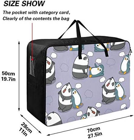 Н/ А Торба За Складирање Со Голем Капацитет-Слатки Животни Панда Пингвин Јорган Облека Организатор Декорација Водоотпорен Патент Подвижна
