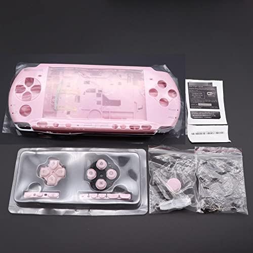 Нова замена PSP 3000 целосна обвивка за куќиште со завртки за завртки за завртки - розова