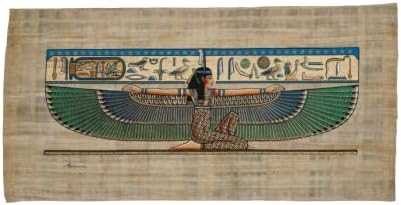 Египетска античка рачно изработена папирус сликарство wallидна уметност декорација, маат или Мајет