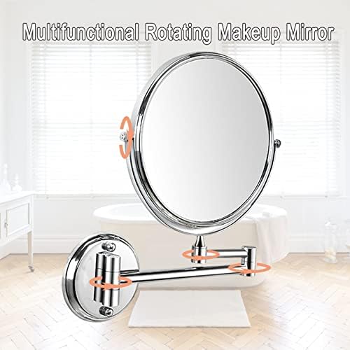 Огледало за шминка SRVNT, 360 ° вртење на вртење на огледало за бричење на огледало монтиран со зголемување на огледалото HD анти-магла, двострана огледало за убавина