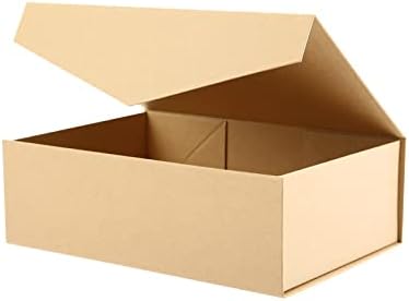 Голема кутија за подароци на Jinguan Kraft 11.5x8.1x3,8 инчи, празна кутија за подароци за сегашност со капакот, правоаголник на магнетно затворање, склопувачки за кутија за пр