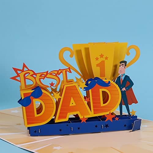 Денот на татковците на famygft се појавуваат картички, најдобар татко 3D се појавуваат татковци Ден картичка Смешна 1 -ви татковци за подарок поздрав картичка роденденс